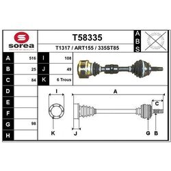 Hnací hriadeľ EAI T58335