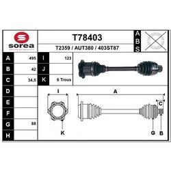 Hnací hriadeľ EAI T78403