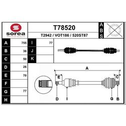 Hnací hriadeľ EAI T78520