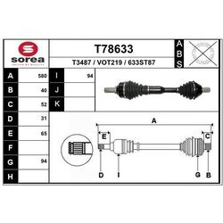 Hnací hriadeľ EAI T78633