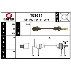 Hnací hriadeľ EAI T98044