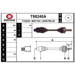 Hnací hriadeľ EAI T98240A