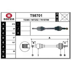 Hnací hriadeľ EAI T98701