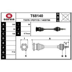 Hnací hriadeľ EAI T68140