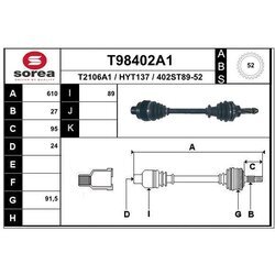 Hnací hriadeľ EAI T98402A1