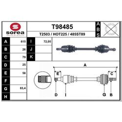 Hnací hriadeľ EAI T98485