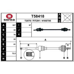 Hnací hriadeľ EAI T58418