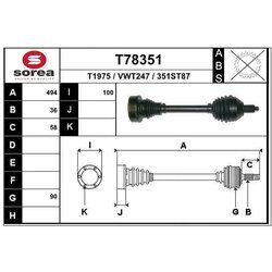 Hnací hriadeľ EAI T78351