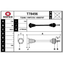 Hnací hriadeľ EAI T78456