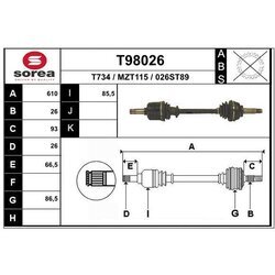 Hnací hriadeľ EAI T98026