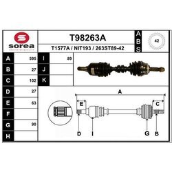 Hnací hriadeľ EAI T98263A