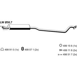 Stredný tlmič výfuku ERNST 052207