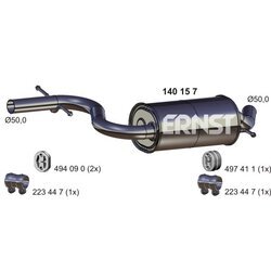 Stredný tlmič výfuku ERNST 140157