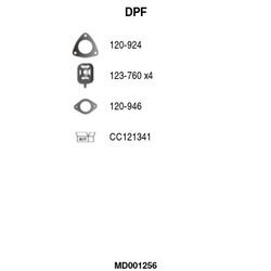 Filter sadzí/pevných častíc výfukového systému FA1 MD001256