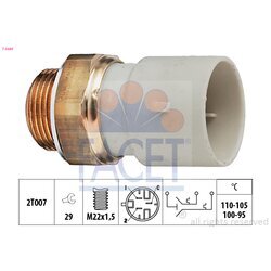 Teplotný spínač ventilátora chladenia FACET 7.5689