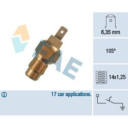 Teplotný spínač kontrolky teploty chladenia FAE 35170