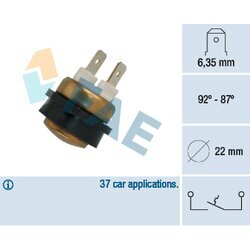 Teplotný spínač ventilátora chladenia FAE 36070