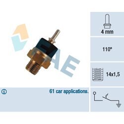 Teplotný spínač kontrolky teploty chladenia FAE 35780