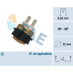 Teplotný spínač ventilátora chladenia FAE 36080