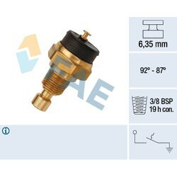 Teplotný spínač ventilátora chladenia FAE 37650