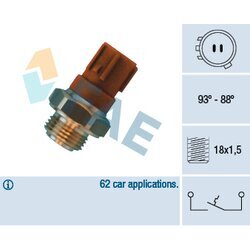 Teplotný spínač ventilátora chladenia FAE 36440