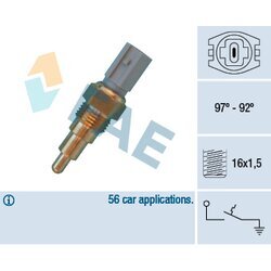 Teplotný spínač ventilátora chladenia FAE 36660