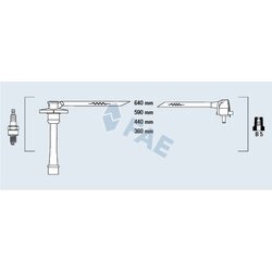 Sada zapaľovacích káblov FAE 83581
