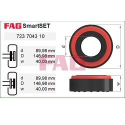 Ložisko kolesa - opravná sada FAG 723 7043 10