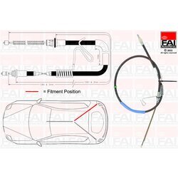 Ťažné lanko parkovacej brzdy FAI AutoParts FBC0067