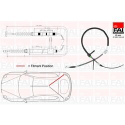 Ťažné lanko parkovacej brzdy FAI AutoParts FBC0003