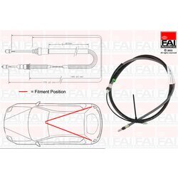 Ťažné lanko parkovacej brzdy FAI AutoParts FBC0110