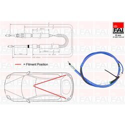 Ťažné lanko parkovacej brzdy FAI AutoParts FBC0013