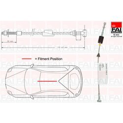 Ťažné lanko parkovacej brzdy FAI AutoParts FBC0056