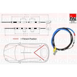 Ťažné lanko parkovacej brzdy FAI AutoParts FBC0061