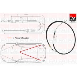 Ťažné lanko parkovacej brzdy FAI AutoParts FBC0011