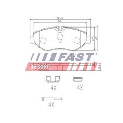 Sada brzdových platničiek kotúčovej brzdy FAST FT29135