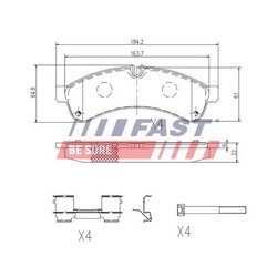 Sada brzdových platničiek kotúčovej brzdy FAST FT29153