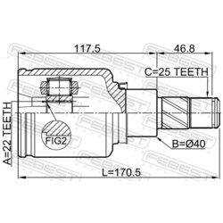 Sada kĺbov hnacieho hriadeľa FEBEST 0211-F15LH - obr. 1