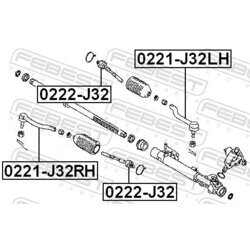 Hlava/čap spojovacej tyče riadenia FEBEST 0221-J32LH - obr. 1