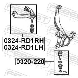 Rameno zavesenia kolies FEBEST 0324-RD1RH - obr. 1