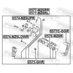 Brzdový strmeň FEBEST 0577-MZ6RR - obr. 1