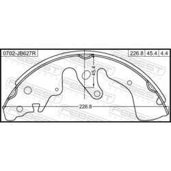 Sada brzdových čeľustí FEBEST 0702-JB627R - obr. 1
