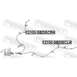 Ťažné lanko parkovacej brzdy FEBEST 12100-SBDISCLH - obr. 1