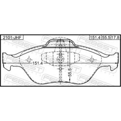 Sada brzdových platničiek kotúčovej brzdy FEBEST 2101-JHF - obr. 1