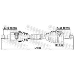 Hnací hriadeľ FEBEST 2314-PVRH - obr. 1