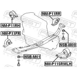 Uloženie motora FEBEST NM-P11SRMLH - obr. 1