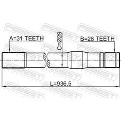 Hnací hriadeľ FEBEST 0212-Y61LH - obr. 1