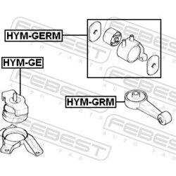 Uloženie motora FEBEST HYM-GRM - obr. 1