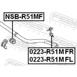 Uloženie priečneho stabilizátora FEBEST NSB-R51MF - obr. 1