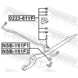 Uloženie priečneho stabilizátora FEBEST NSB-Y61F2 - obr. 1